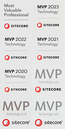 Sitecore Technology MVP 2023, 2022, 2021, 2020, 2019, 2018, & 2017
