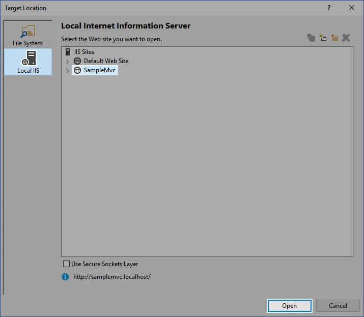 Target Location Local IIS