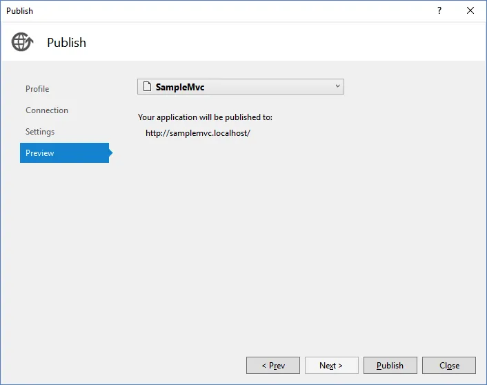 Publish Code in Visual Studio