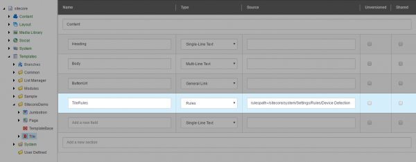 Add a rules field to your template.