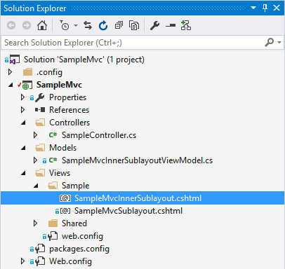 Create Sample MVC Inner Sublayout View