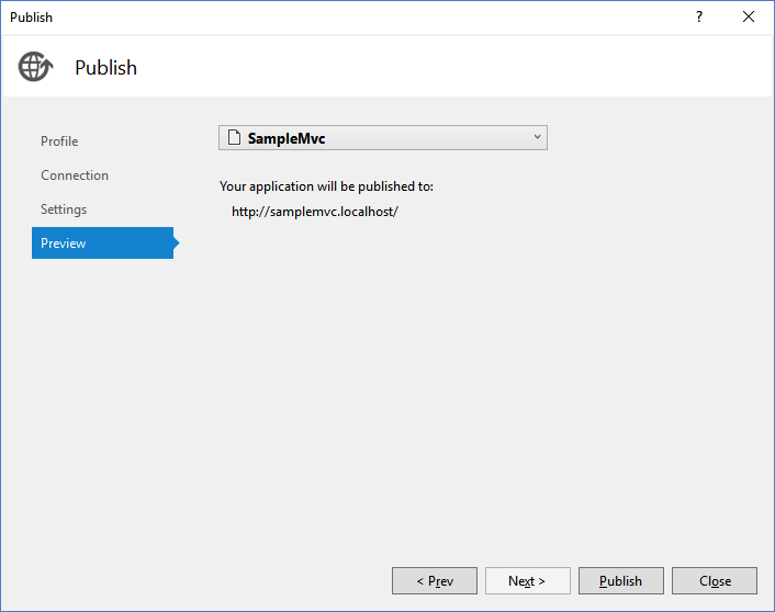 Publish Code in Visual Studio