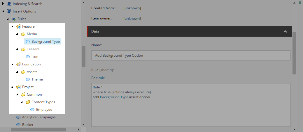 Sitecore - Organize Your Insert Options Rules