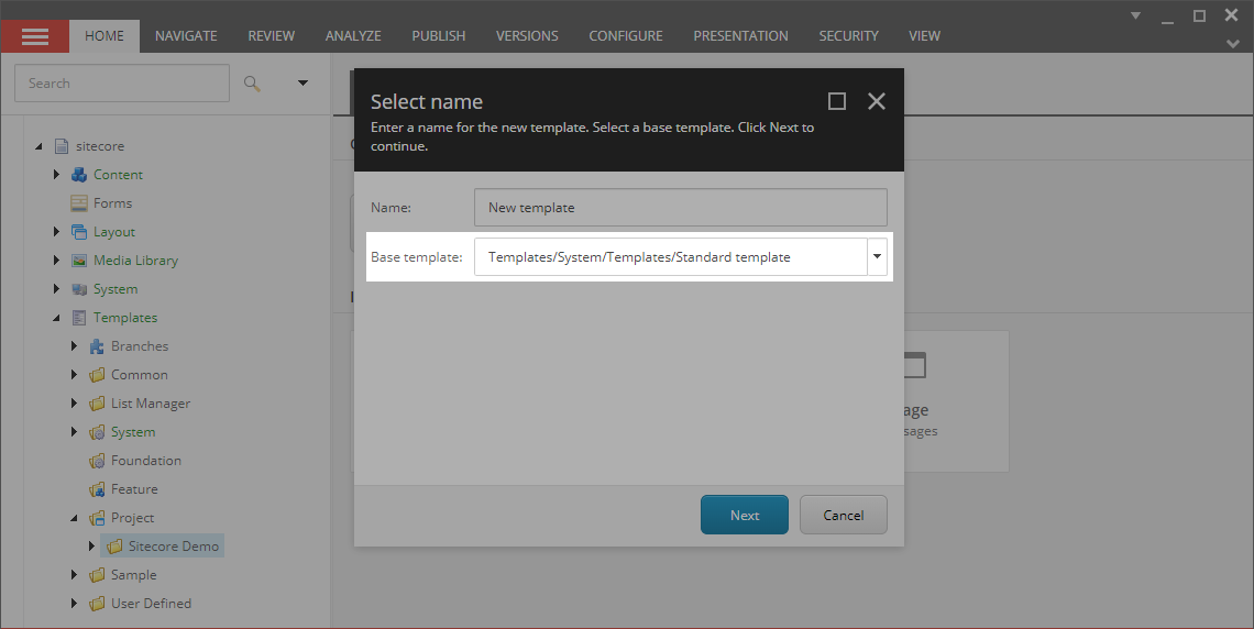 Sitecore - Change Default Base Template for Development