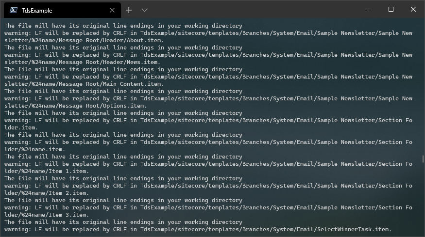 Git shows warnings when it does line ending conversions.